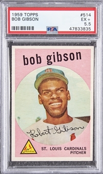1959 Topps #514 Bob Gibson Rookie Card – PSA EX+ 5.5